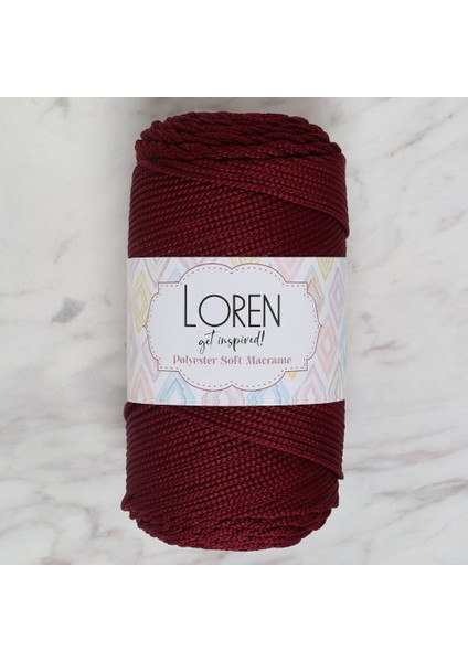 Loren Polyester Soft Macrame Bordo El Örgü Ipi - LM039 - 34444