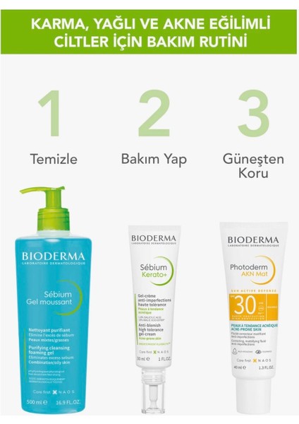Bioderma Sebium Karma, Yağlı ve Akne Eğilimli Ciltler Sivilce, Siyah Nokta Karşıtı Yüz Temizleme Jeli 500 ml fırsatları