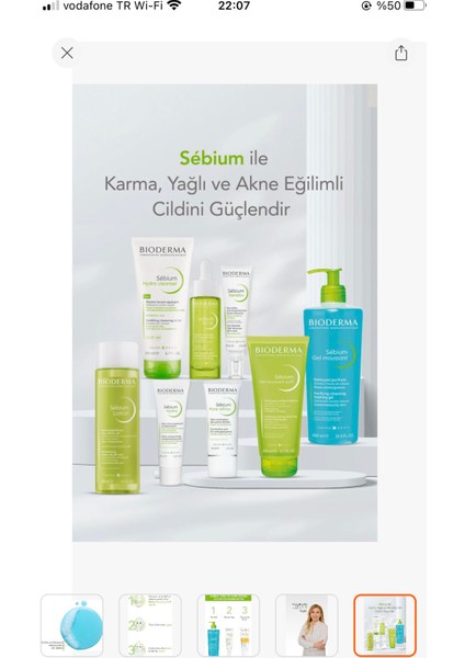 Bioderma Sebium Karma, Yağlı ve Akne Eğilimli Ciltler Sivilce, Siyah Nokta Karşıtı Yüz Temizleme Jeli 500 ml indirimleri