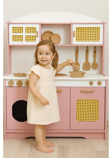 Pembe Hazeranlı Premium Mutfak Seti 9 Parça Servis Seti ve LED Işık Hediyeli modelleri