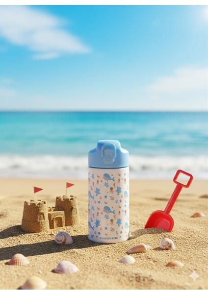 500ML Çocuk Desenli Su Matarası | Pipetli | Paslanmaz Çelik| Bpa Free | Sızdırmaz Kapaklı