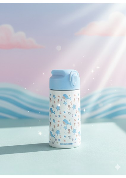 500ML Çocuk Desenli Su Matarası | Pipetli | Paslanmaz Çelik| Bpa Free | Sızdırmaz Kapaklı