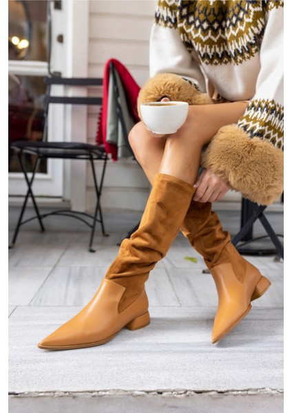 Tacco Kadın Taba Strec Detayli Çizme modelleri