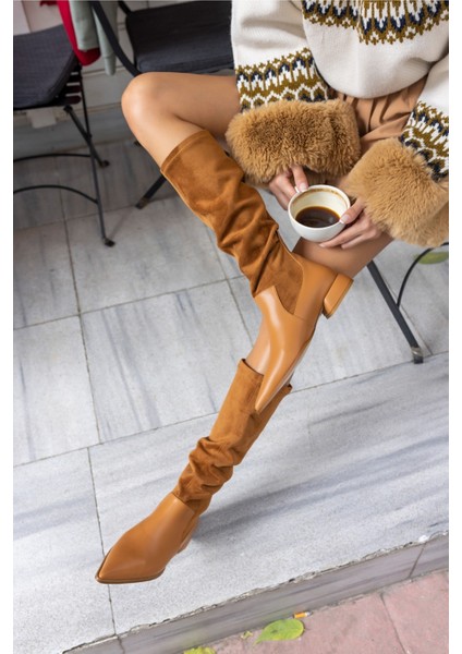 Tacco Kadın Taba Strec Detayli Çizme indirimleri