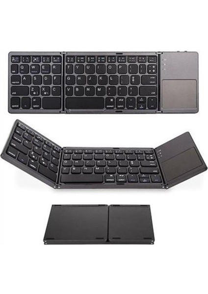 Sline Y-041 Katlanabilir Kablosuz Bluetooth Klavye Touchpadli Taşınabilir