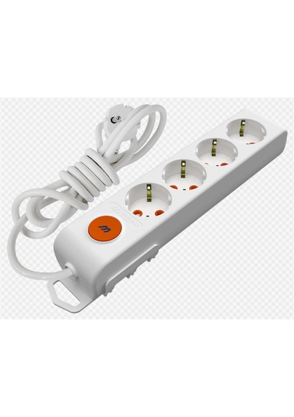 Mutlusan Rı-Tech 4lü 5mt Anahtartopraklı Grup Priz (001 175 420002 05 00)