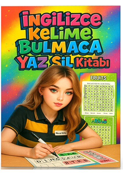 Ingilizce Kelime Öğreten Bulmaca Yaz-Sil Kitabı