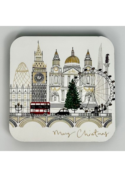 Yılbaşı Kar Temalı Bardak Altlığı Seti - Eva Sünger Tabanlı fiyatları