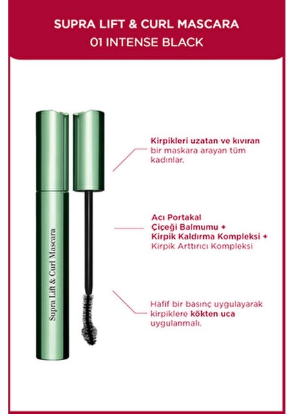 Supra Lift & Curl Maskara Hacim Verici ve Kaldırma Etkili Siyah Renk fiyatları