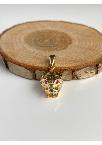 14 Ayar Altın Mor Gözlü Dişi Kaplan Kolye Ucu