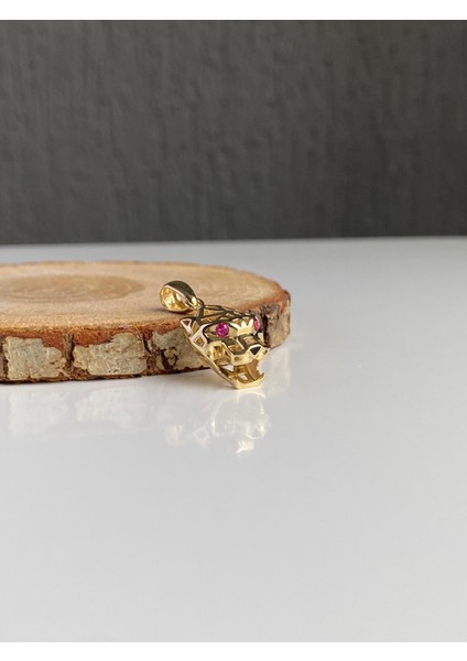 14 Ayar Altın Mor Gözlü Dişi Kaplan Kolye Ucu modelleri