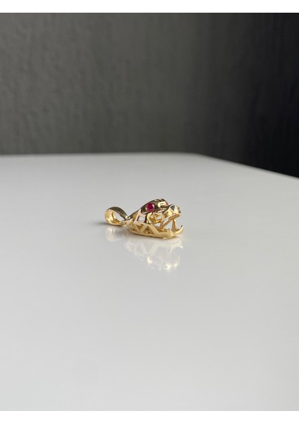 14 Ayar Altın Mor Gözlü Dişi Kaplan Kolye Ucu fırsatları