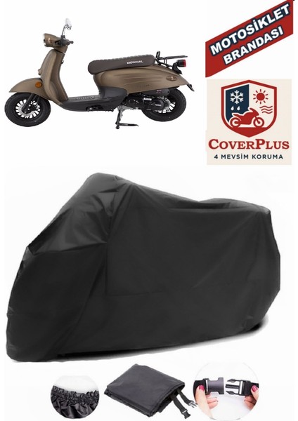 Mondial 50 Turismo Motor Brandası Siyah Motorsiket Brandası Motor Örtüsü Çadır Su Geçirmez Motosiklet Kılıfı Motor Brandası