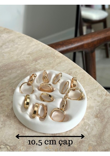 Takı Sergi Dekoratif Tabak | Küpe Yüzük Organizeri Simli fırsatları