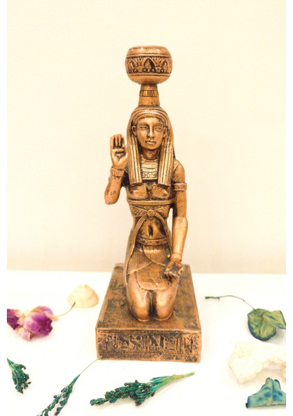 Mısır Tanrıçası Biblo Şamdan Mumluk Ev Dekor Tasarım Hediyelik