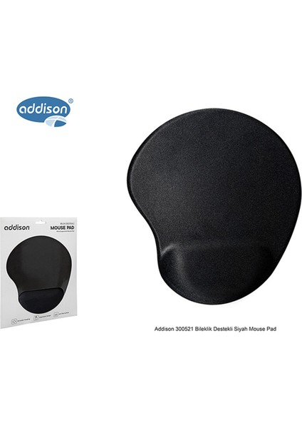 Addison 300521 Bileklik Destekli Siyah Mouse Pad