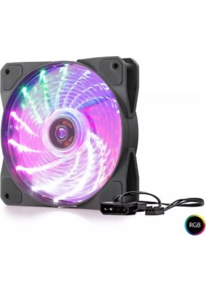 Hadron HDX1519 12CM Kasa Fanı Performans 4pin Rgb Siyah