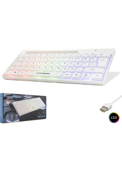Hadron HDX2608 Kablolu Oyuncu Mini Klavye LED Q Beyaz fiyatları