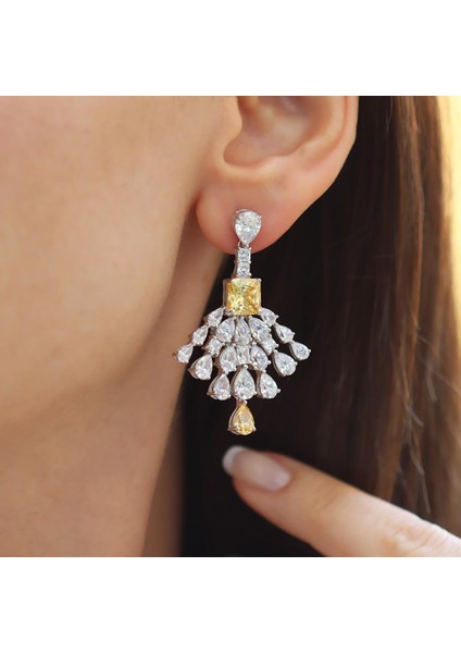 Damla Sitrin Taşlı Işıltı Gümüş Küpe fiyatları