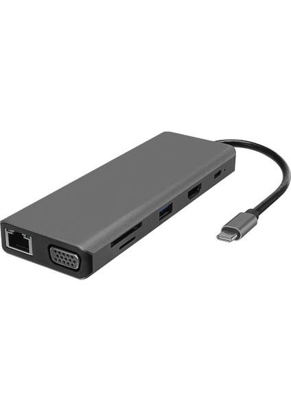 Hytech HY-USBC32 4k-2k Ultra Hd Gri Metal 5x Usb2.0-Usb3.0 100M RJ45 Pd, Typec Data, Ö