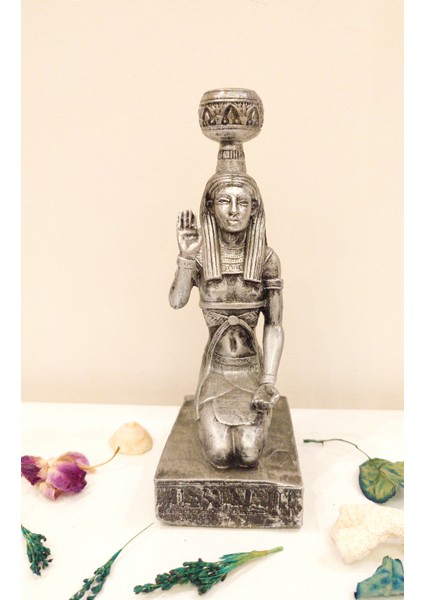 Mısır Tanrıçası Biblo Şamdan Mumluk Ev Dekor Tasarım Hediyelik