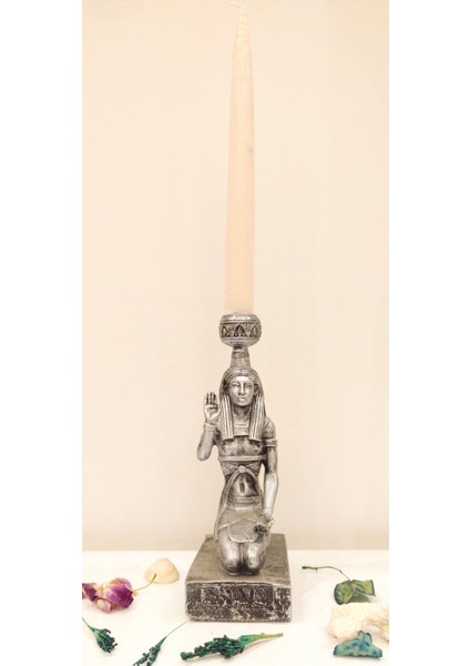 Mısır Tanrıçası Biblo Şamdan Mumluk Ev Dekor Tasarım Hediyelik modelleri