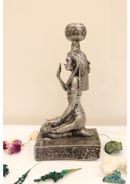 Mısır Tanrıçası Biblo Şamdan Mumluk Ev Dekor Tasarım Hediyelik fırsatları