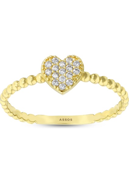 Taşlı Tasarım Altın Yüzük - 14K