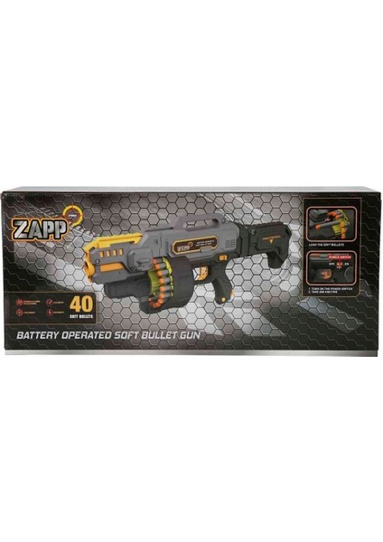4574 Zapp Toys 40 Mermili Sünger Dart Atan Silah 57 cm