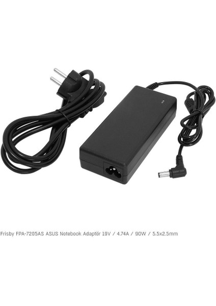 Frisby FPA-7205AS Notebook Adaptör (Asus) 19V 4.74A (Uç Boyutu : 5.5 x 2.5mm)