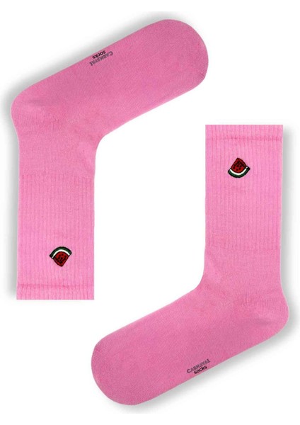 Unisex 5’li Nakışlı Meyve Desenli Renkli Çorap Seti | Hediye Kutulu Pamuklu Çoraplar fırsatları