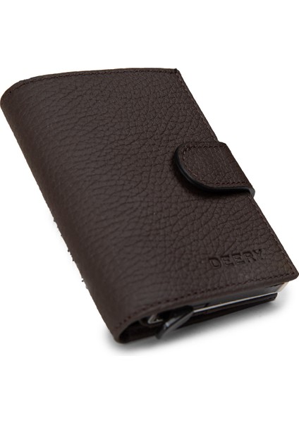 Hakiki Deri Kahverengi Mekanizmalı Dikey Erkek Cüzdanı - 00615MKHVZ01 fiyatları