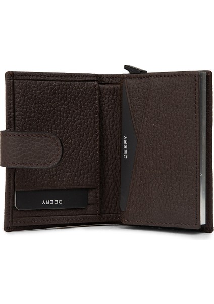 Hakiki Deri Kahverengi Mekanizmalı Dikey Erkek Cüzdanı - 00615MKHVZ01 modelleri