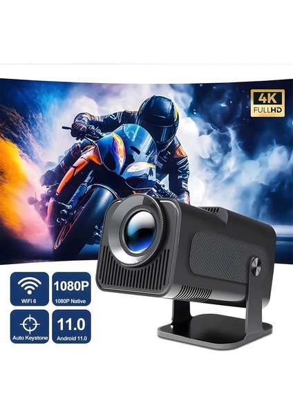 HY320 Mini Siyah Taşınabilir Sinema Projeksiyon Cihazı Ev Sineması Bluetooth Android Işletim Sistemi modelleri