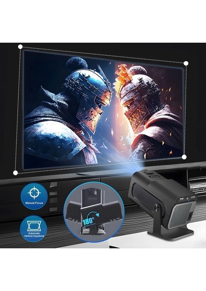 HY320 Mini Siyah Taşınabilir Sinema Projeksiyon Cihazı Ev Sineması Bluetooth Android Işletim Sistemi fırsatları