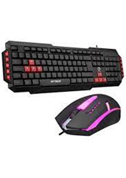 Hytech Hyk-46 Combo Siyah USB Kırmızı Tuşlu Q Gaming Oyuncu Klavye +Mouse Set