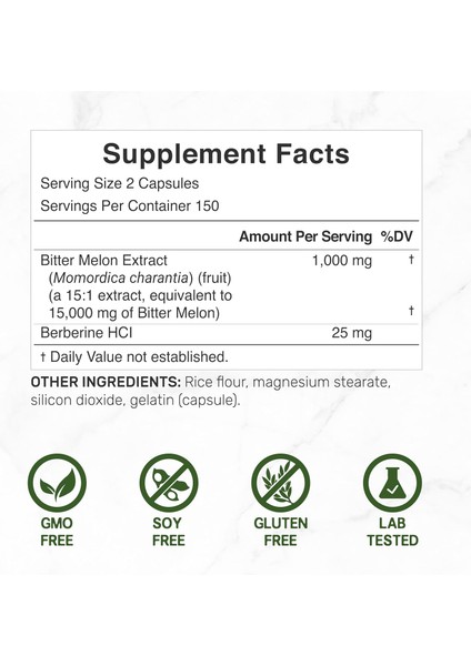 Bitter Melon With Berberine Hcl 15,000MG Per Serving 300 Caps fiyatları
