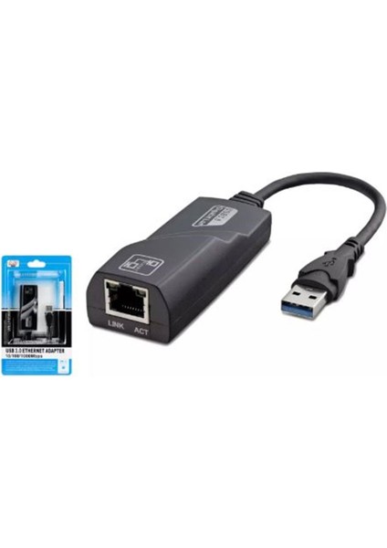 Hadron HDX5265 Usb3.0 Ethernet Card 10-100-1000 Mbps Siyah