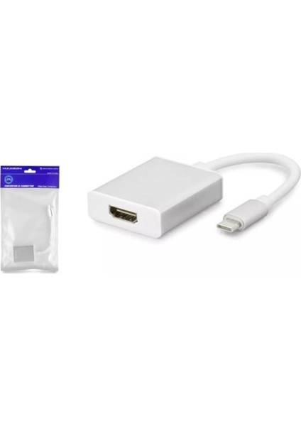 Hadron HDX7760 Type-C (M) To HDMI (F) Adaptör Beyaz