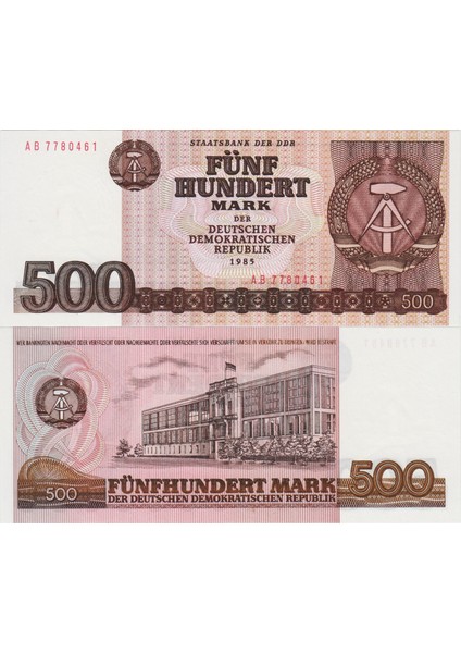 Doğu Almanya 500 Mark 1985 Demokratik Almanya. Orijinal Çil.