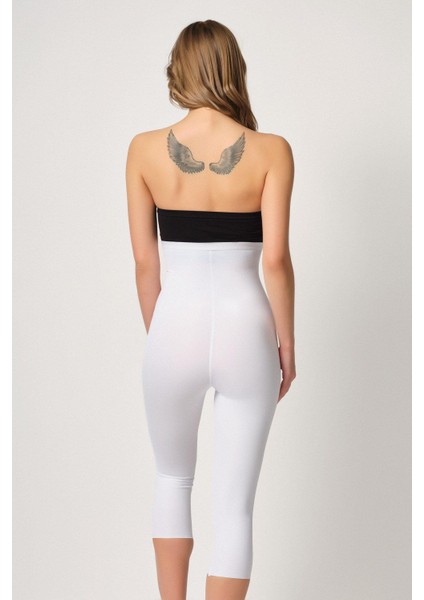 Beyaz Mı Emay 2868 Fermuarlı Kapri Tayt Lazer Korse modelleri