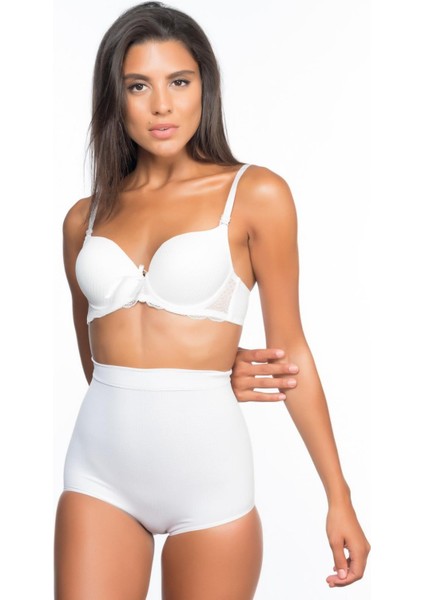 Beyaz Mı Emay 2057 Yüksek Bel Masajlı Slip Korse