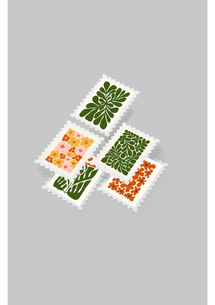 Çiçek & Botanik Temalı Pul Sticker Seti 20'li - Bullet Journal Ajanda Scrapbook modelleri