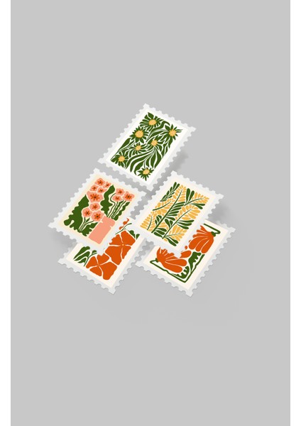 Çiçek & Botanik Temalı Pul Sticker Seti 20'li - Bullet Journal Ajanda Scrapbook fırsatları