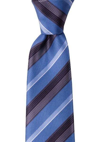 Mavi Gri Çizgili 8 cm Genişliğinde Kravat fiyatları