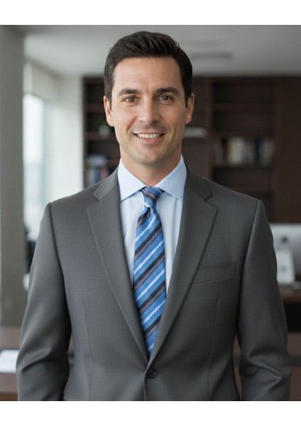 Mavi Gri Çizgili 8 cm Genişliğinde Kravat indirimleri