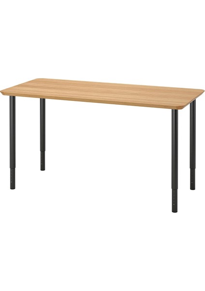 Anfallare / Olov Çalışma Masası Bambu Siyah 140 x 65 cm