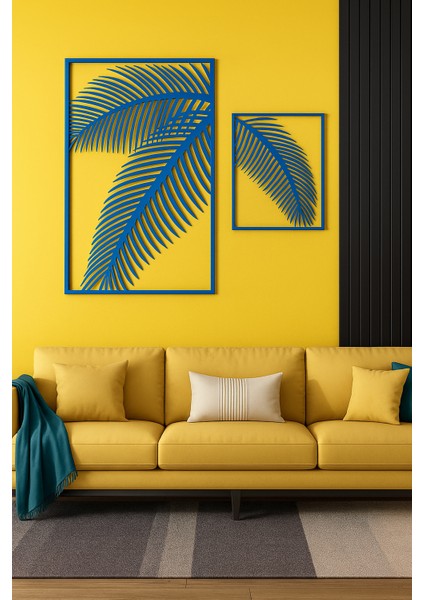 Palmiye Yaprak Desenli Ahşap Duvar Dekoru