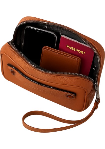El Çantası Deri Taba Portföy Omuz Askılı