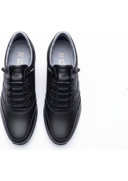 GR0411 Hakiki Deri Çift Renk Uzun Taban Yeni Nesil Akıllı Bağcık Spor Yürüyüş Ayakkabısı